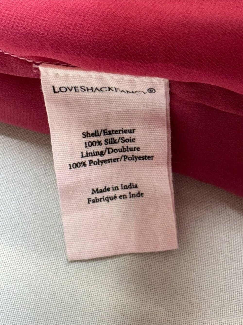 LoveShackFancy 100% Silk Pink Watermelon Ice Double Ruffle Mini Skirt Small - Picture 9 of 10